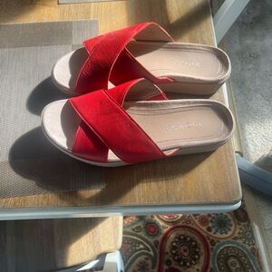 Vionic Red Slide Sandals